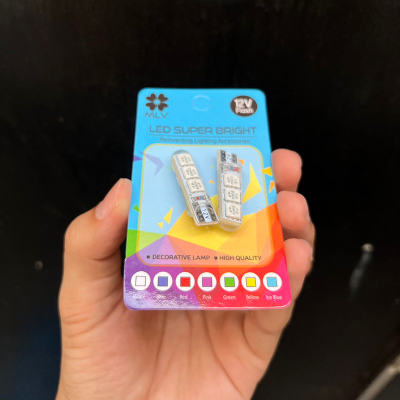 คู่ (2 ชิ้น) T10 Jelly 6led 12Volt Flashing Lights 7 สี