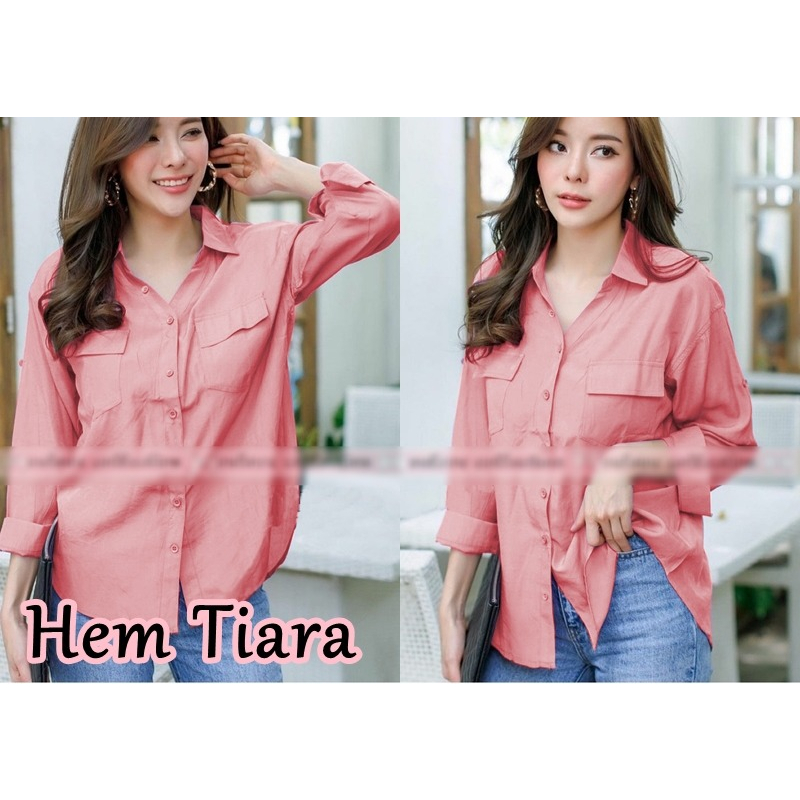 KEMEJA YONKA FASHION - เสื้อเชิ้ตผู้หญิงแฟชั่นคลีโอน่าทแยงเนื้อเรยอน