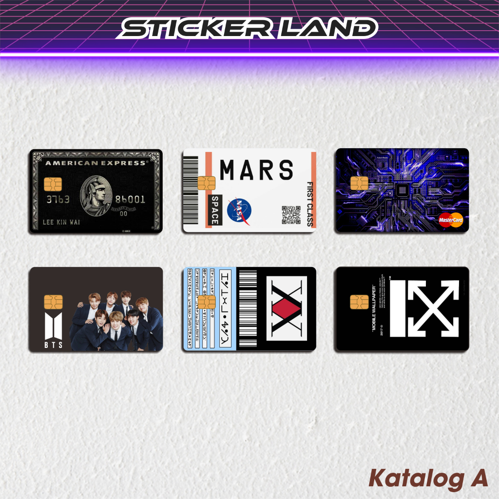 สติ๊กเกอร์ ATM - สติ๊กเกอร์การ์ด ATM Vinyl Emoney Flazz Catalog A Sticker Land