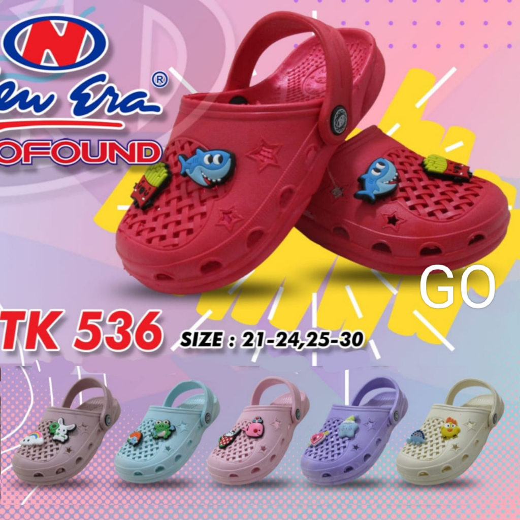 Gof NEW ERA BB TK 536 BAIM SLOP CHILDRENS SANDALS ต้นฉบับกันลื่นนุ่มสบาย
