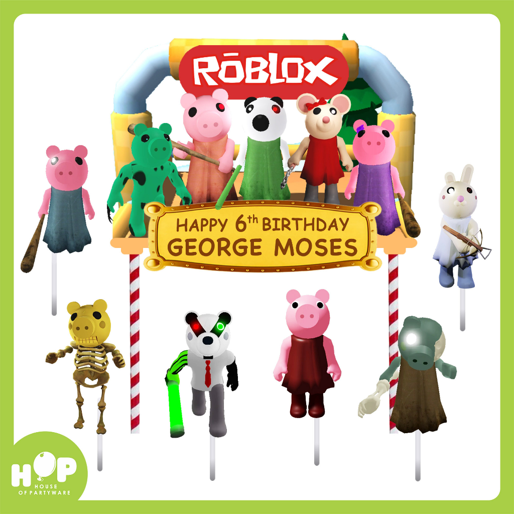 Piggy ROBLOX เค้ก Topper + ชื่อที่กําหนดเอง / ตกแต่งเค้กวันเกิด