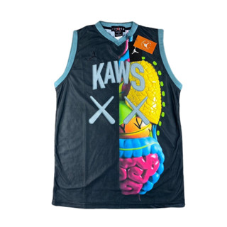 เสื้อยืด ลายบาสเก็ตบอล Nba JORDAN X KAWS ANATOMY สีดํา