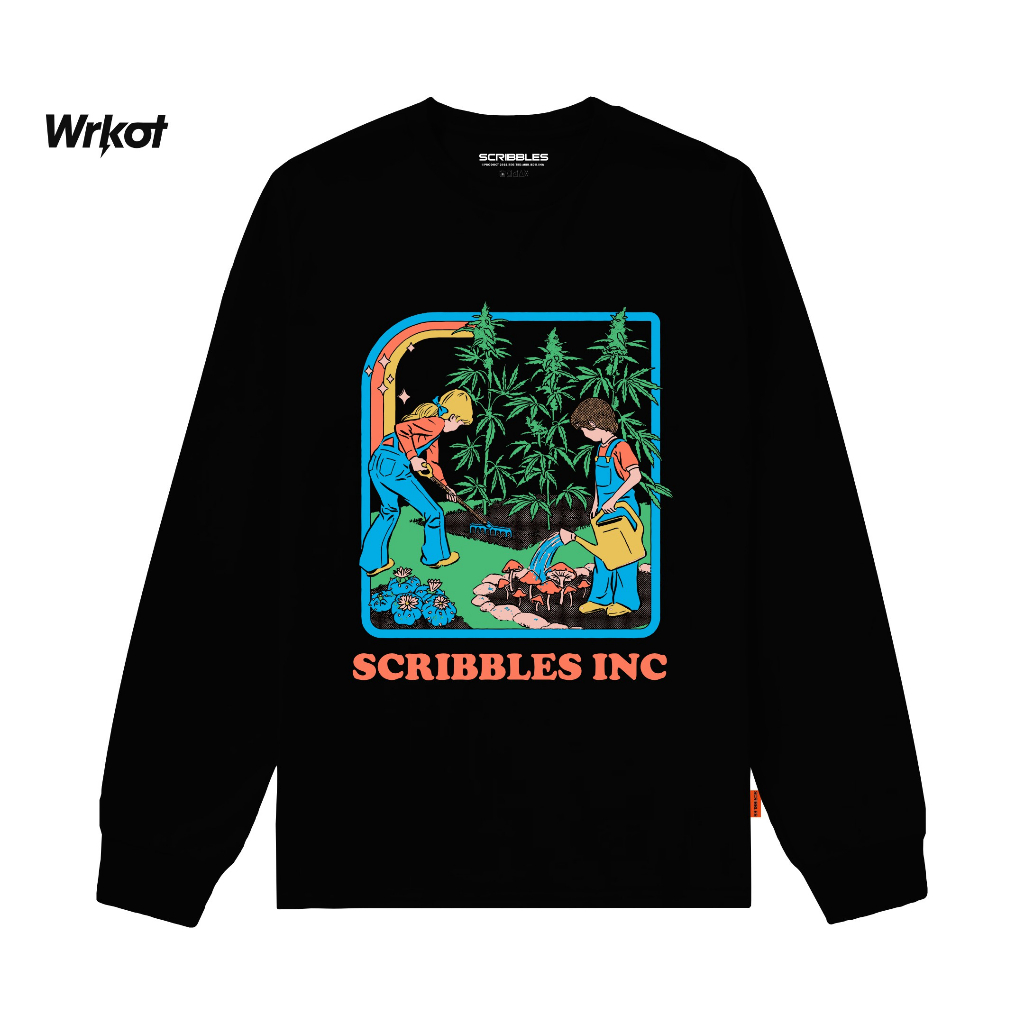 ออกกําลังกายสตรีทแวร์แขนยาวออกกําลังกาย X Scribble Sativa สีดํา