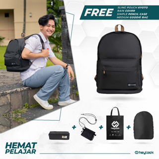 Heylook Official - (Student Saving Package) กระเป๋าเป้สะพายหลัง ใส่แล็ปท็อปได้ 14 นิ้ว สําหรับผู้ชาย และผู้หญิง