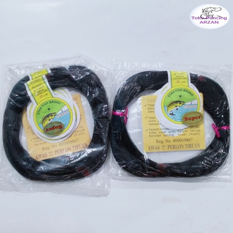 Hitam สายตกปลา Perlon สีดํา 400 หลาต่อแพ็ค (10 ม้วน)