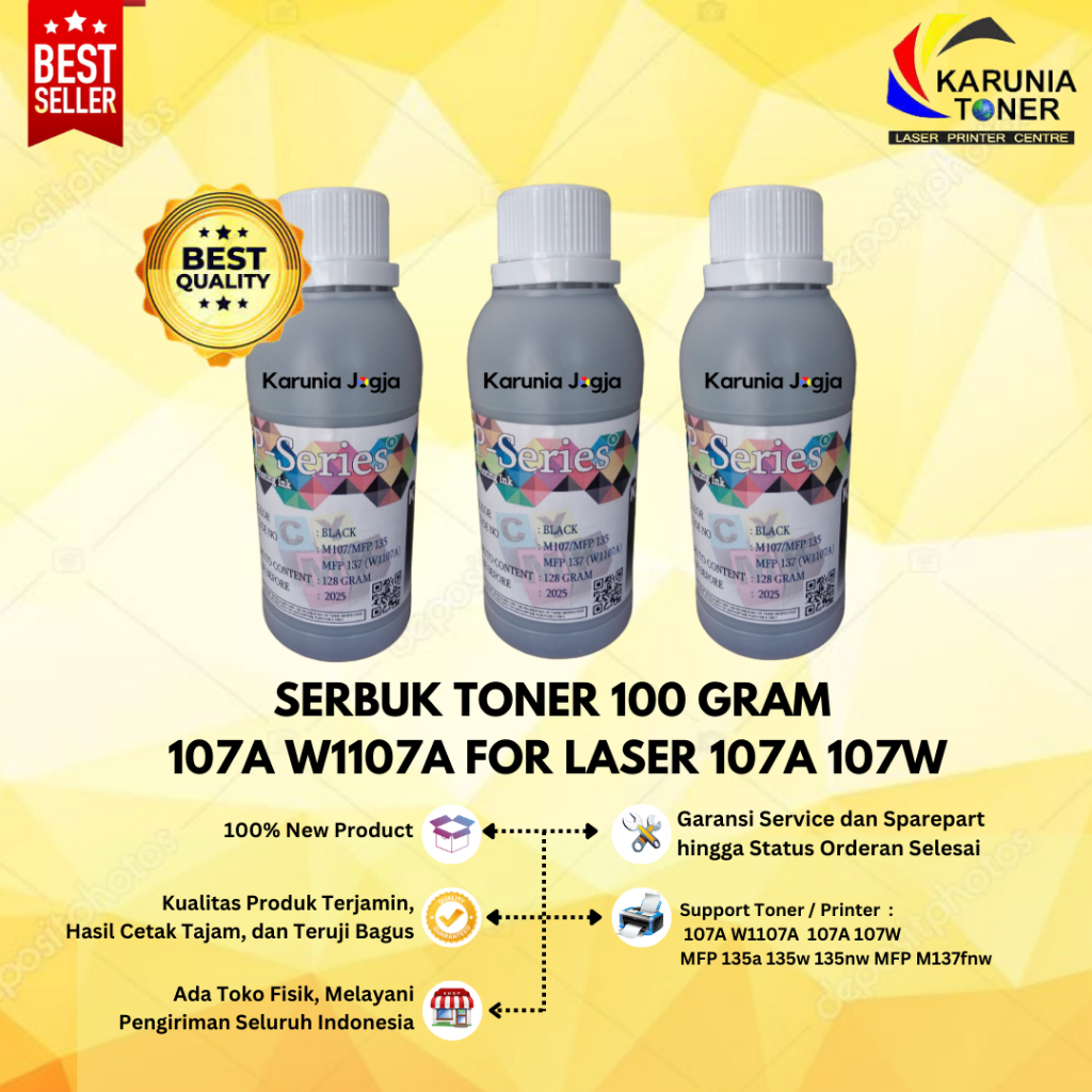 ผงหมึก 107A M107A M107 107A M170w M135a M137fw M135 - 127gr บรรจุภัณฑ์ - คุณภาพญี่ปุ่น