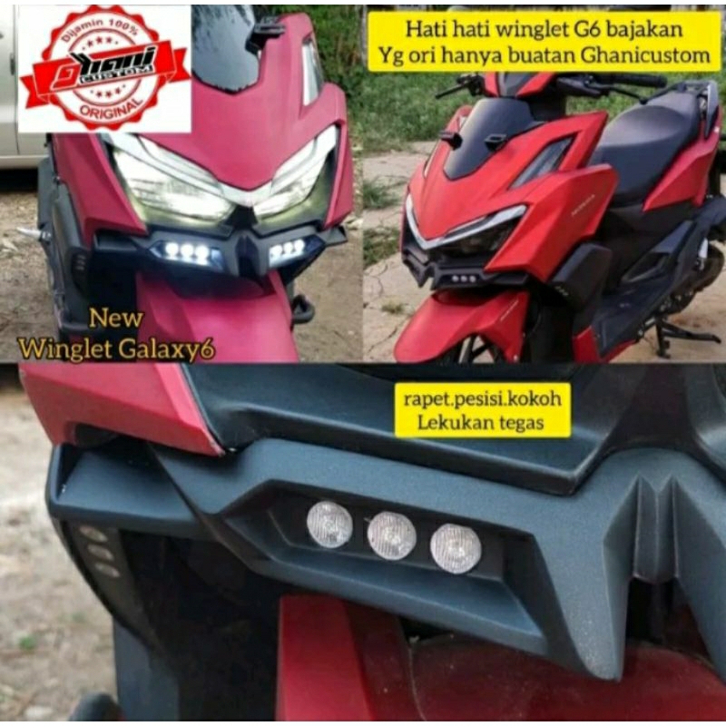 Winglet Galaxi 6 Honda Vario160/click160 ต้นฉบับ ghanicustom