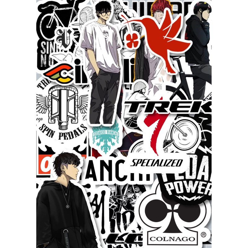 สติ๊กเกอร์ไวนิล AESTHETIC STICKER 18PCS สติ๊กเกอร์ FIXED GEAR JAY JO WIND BREAKER | กันน้ําสําหรับเค