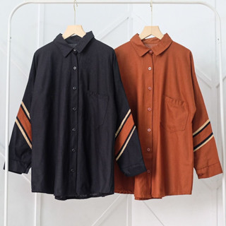 เสื้อเบลาส์ผู้หญิง EVELIN SHIRT BLOUSE HS SIZE M L XL XXL XL-XXL Hemp LINEN Material Tops Women Long Sleeve Contemporary Latest Models MUSLIMAH Women IMPORT BLOUSE Women KOREAN STYLE Get Women Tops Without HIJAB | เสื้อเชิ้ต ขนาดใหญ่ สีดํา และสีขาว