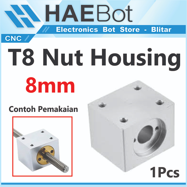 [HAEBOT] T8 Nut Housing Holder Bracket Housing Nut Lead Screw 8mm 6mm Mount 3D Printer CNC Aluminium