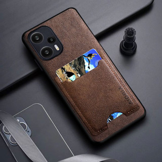 เคสหนัง TPU พร้อมช่องใส่บัตร สําหรับ Poco F5 AIORIA