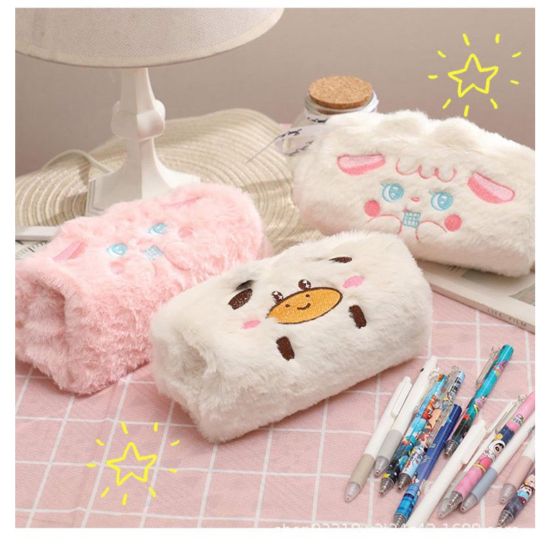 COW, SHEEP, RABBIT FUR PENCIL CASE | กระเป๋าเครื่องสําอาง | สถานที่ HP | FUNNY แพ็คเครื่องเขียน