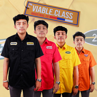 เสื้อเชิ้ตทํางาน UNISEX CLASS CHAMPION สไตล์วินเทจ