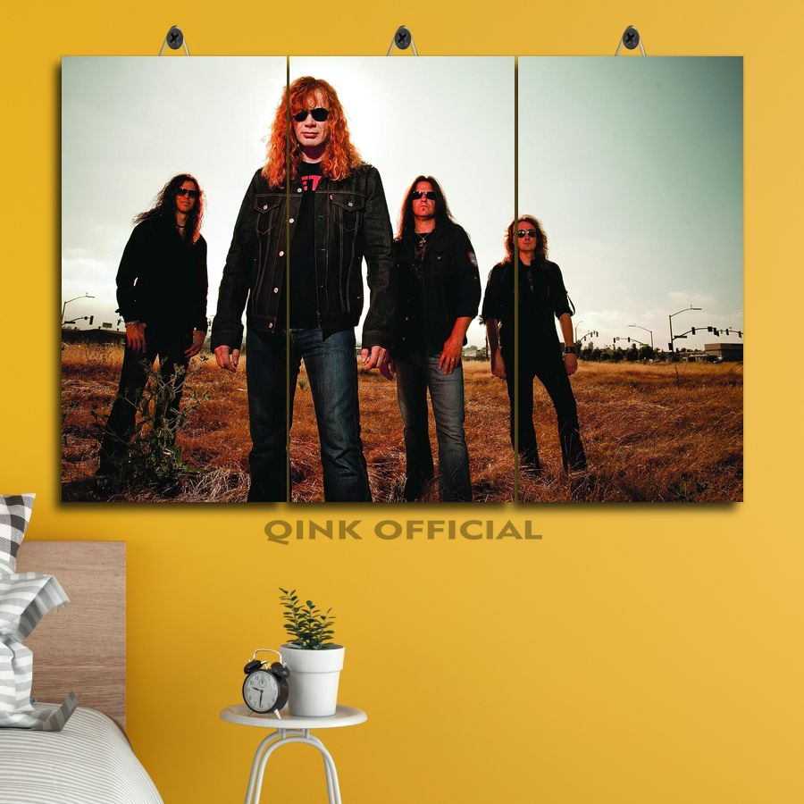 AESTHETIC ROOM DISPLAY ANGGOTA BAND MEGADETH 45X30 MULTIPANEL / MEGADETH ROCK BAND GAMING ROOM DECOR