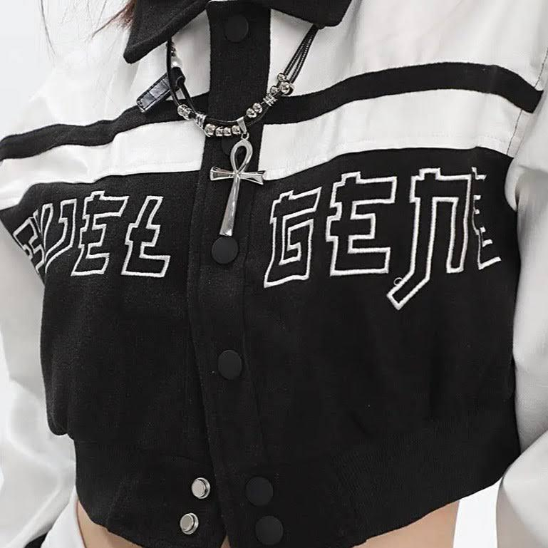 สินค้าใหม่ Y2K Crope Korean Varsity Womens Crop Jacket
