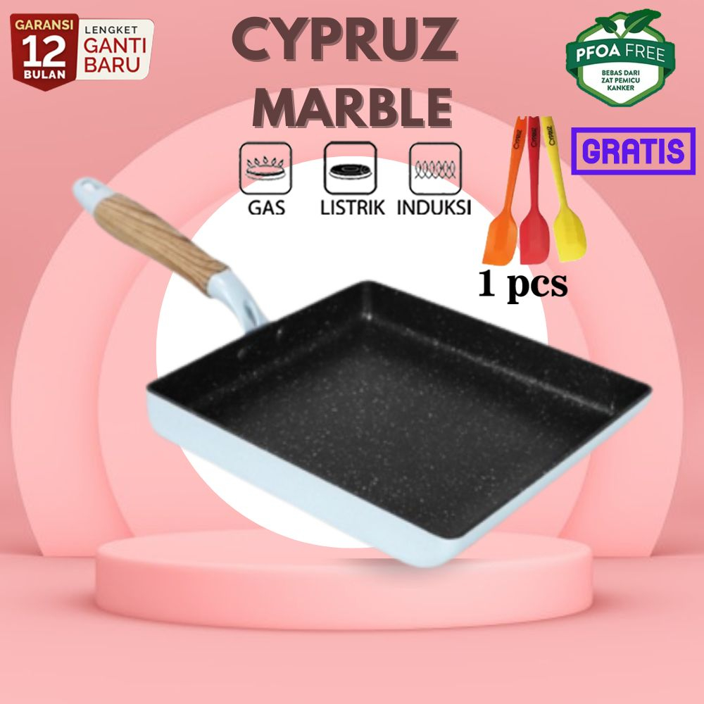 Cypruz กระทะทอด Marble Induction Tamagoyaki กระทะไข่เจียว Omlet กล่อง FP 077 FP0737 FP0737