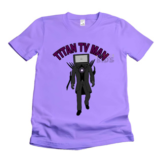 (ฟรีชื่อ) เสื้อยืด พิมพ์ลายตัวละคร TITAN TV MAN พรีเมี่ยม สําหรับเด็ก