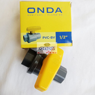 บอลวาล์ว ทองเหลือง ก๊อกน้ํา PVC 1/2 นิ้ว ONDA PVC-BV-1P2