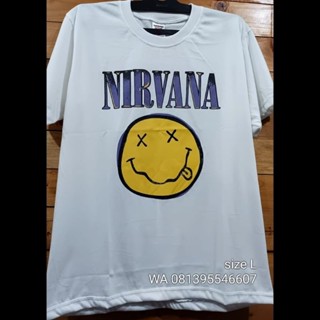 เสื้อยืด โลหะ ลาย NIRVANA SMILE NIRVANA SMILE สีขาว ของแท้ PRAPATAN REBEL