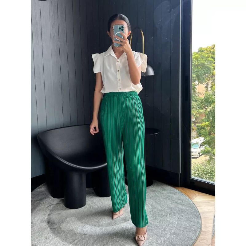 BB Plisset กางเกง / BB กางเกง /PLEATED Culotte Pants / BB WAVY Plisset / BB Plisset กางเกง CODE 244
