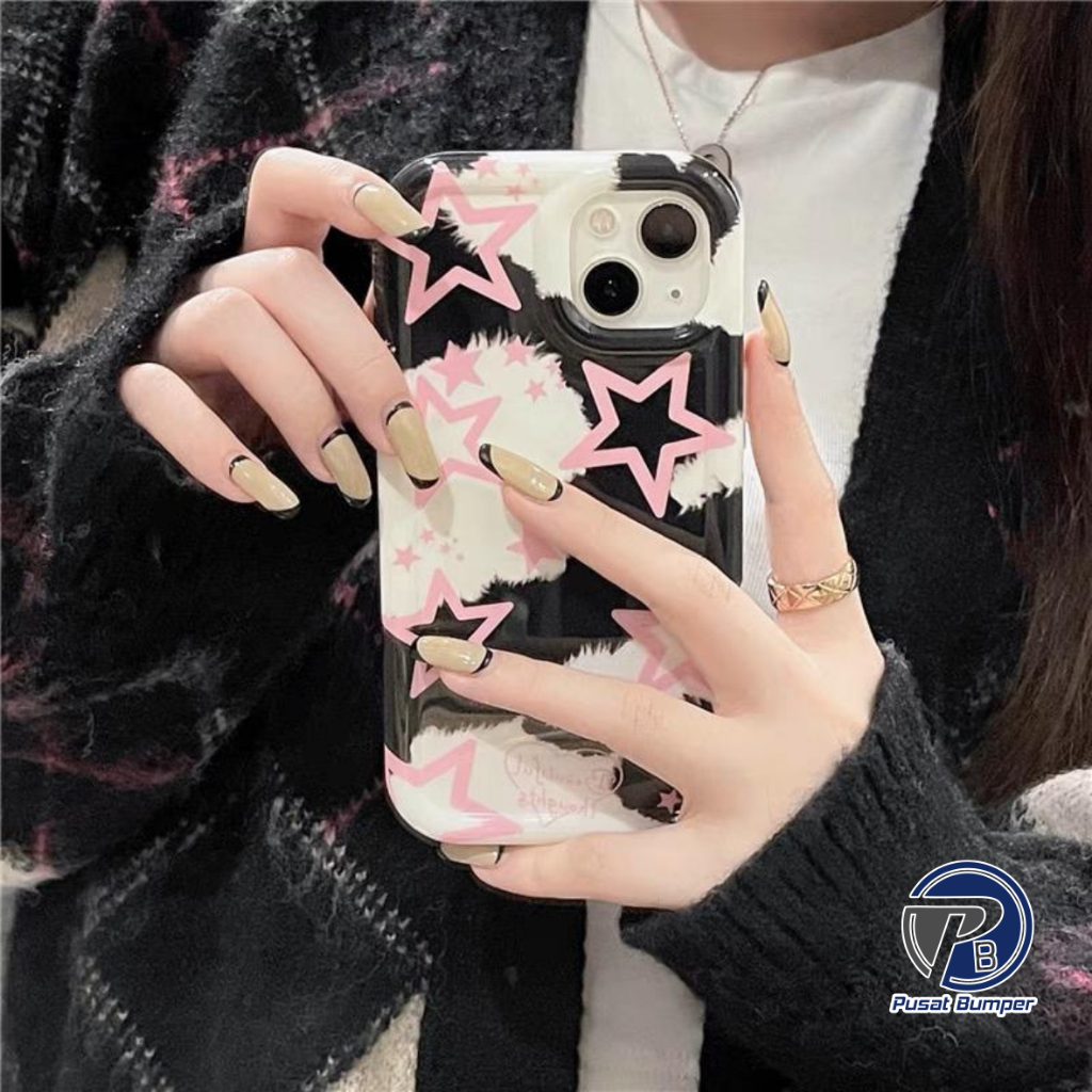 SS836 สีดํา STAR SILICONE SOFTCASE สําหรับ OPPO A5X A5i A5 2025 PRO A3S A5 A1K A5S A7 A12 A11K A15 A