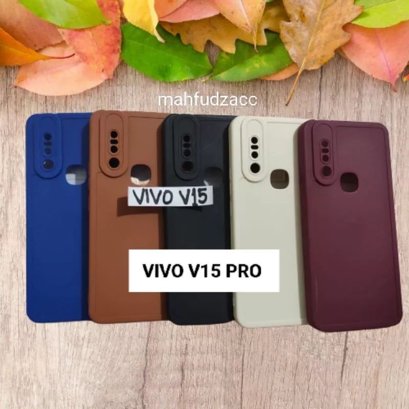 SILICON/SOFTCASE MACAROON VIVO V15/ VIVO V15 PRO CASE TPU CANDY PRO CAMERA