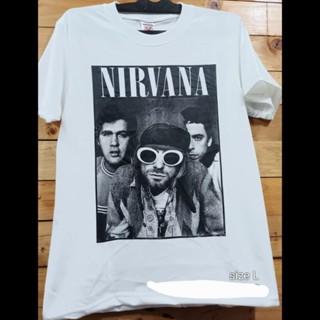 เสื้อยืด ลาย ROCK NIRVANA สีขาว