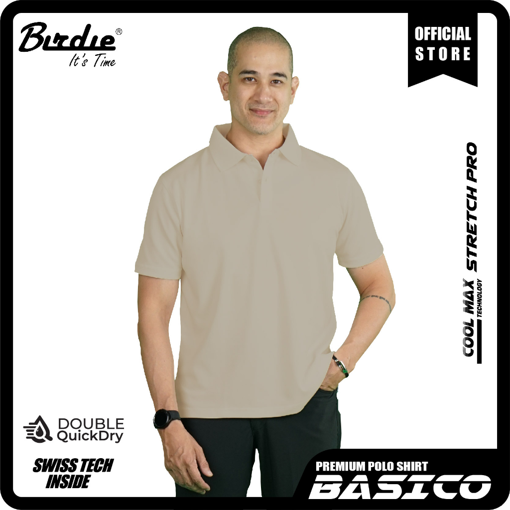 เสื้อโปโล Pique Basico โพลีเอสเตอร์แห้งเร็ว 3 Double