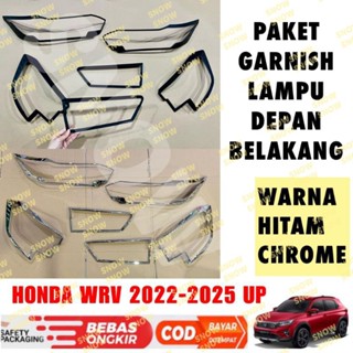 Hitam โครเมี่ยมไฟหน้า ด้านหลัง สีดํา สําหรับ Honda Wrv WR-V 2022 2023 2024 2025