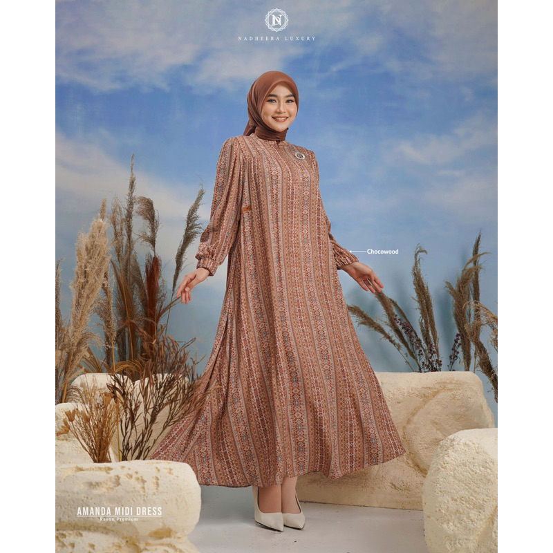 // AMANDA MIDI DRESS NADHEERA // ใหม่ล่าสุด TEENAGE GAMIS CLOTHES 2023