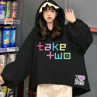 เสื้อกันหนาว มีฮู้ด ลาย BTS TAKE TWO 10 คน