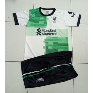 เสื้อกีฬาแขนสั้น ลายทีมชาติฟุตบอล liverpool ชุดเยือน สําหรับเด็กอายุ 5-12 ปี