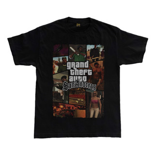 เสื้อยืด ผ้าฝ้าย แบบหนา พิมพ์ลาย GTA San Andreas Grand Theft Auto Game CJ Big Smoke สําหรับผู้ชาย