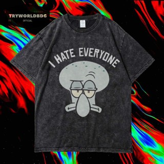 เสื้อยืด ลาย KAOS OVERSIZED/KAOS WASHED/OVERSIZED KAOS SQUIDWARD I HATE EVERYONE VINTAGE