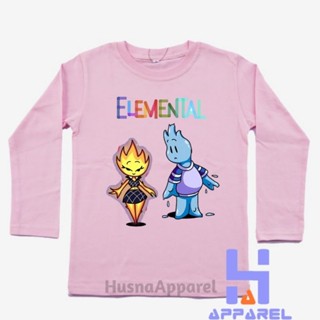 เสื้อยืดแขนยาว พิมพ์ลาย Elemental DISNEY สําหรับเด็ก