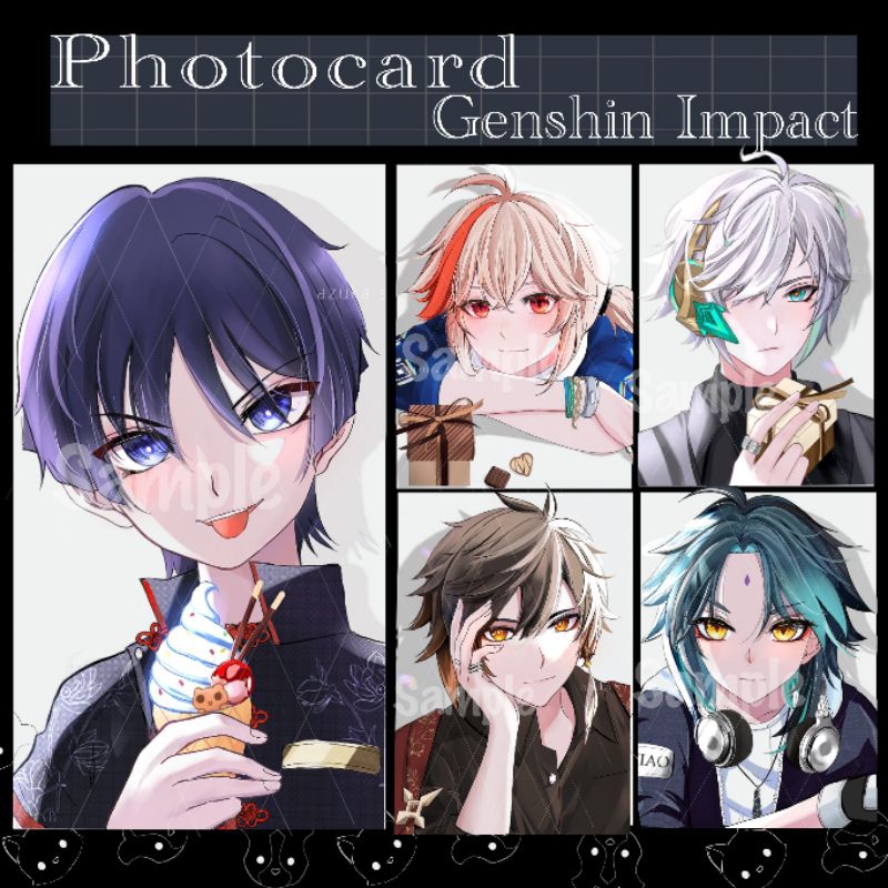 Photocard Genshin Impact Kazuha, Xiao, Zhongli, Scaramouche, Alhaitham