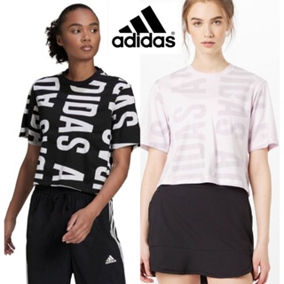 Adidas เสื้อยืดครอปท็อป ของแท้ สําหรับผู้หญิง