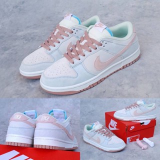รองเท้าผู้หญิง N1KE dunk low Gray white pink/1:1 เหมือนของแท้