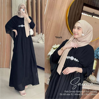 Gamis SAIMA KAFTAN DRESS BL M L XL XXL Material  BABYDOLL APK Lace GAMIS Women Plain Black SAGE TARO White รุ่นล่าสุดร่วมสมัย JUMBO Can GAMIS ผู้หญิง ปาร์ตี้ ชุดเดรสมุสลิม เสื้อผ้ามุสลิม เกาหลี ผู้หญิง