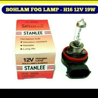 Stanlee 6026 H16 12V-19W/หลอดไฟ/หลอดไฟหมอก/หลอดไฟหมอก/โคมไฟกันชน/หลอดฮาโลเจน H 16 12v 19W (Stanlee 6