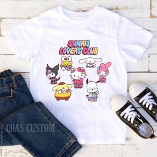 [ฟรีชื่อพิมพ์] เสื้อยืด พิมพ์ลายตัวละคร sanrio สําหรับเด็ก