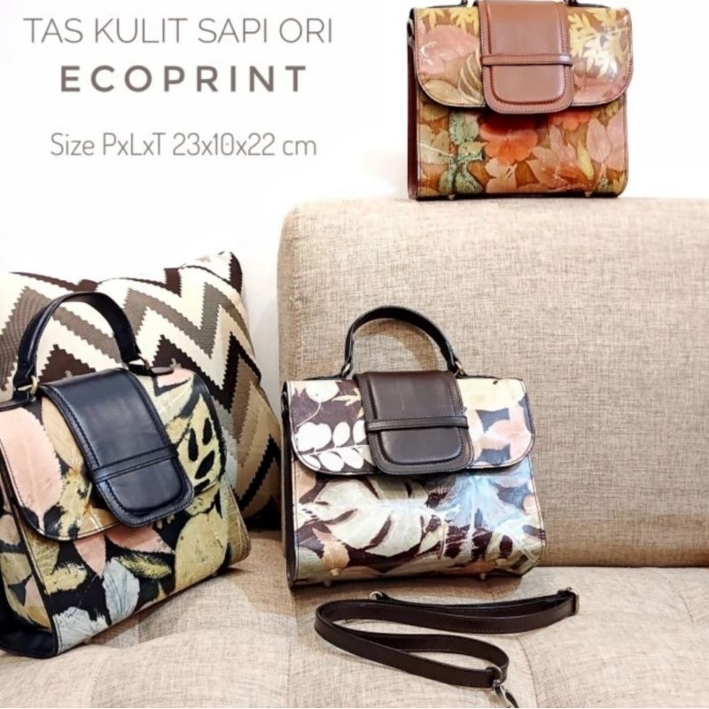 กระเป๋าหนังวัว ecoprint ดั้งเดิม DnR Mart