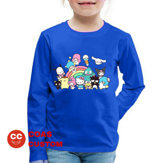 [ฟรีชื่อพิมพ์] เสื้อยืดแขนยาว พิมพ์ลาย sanrio สําหรับเด็ก