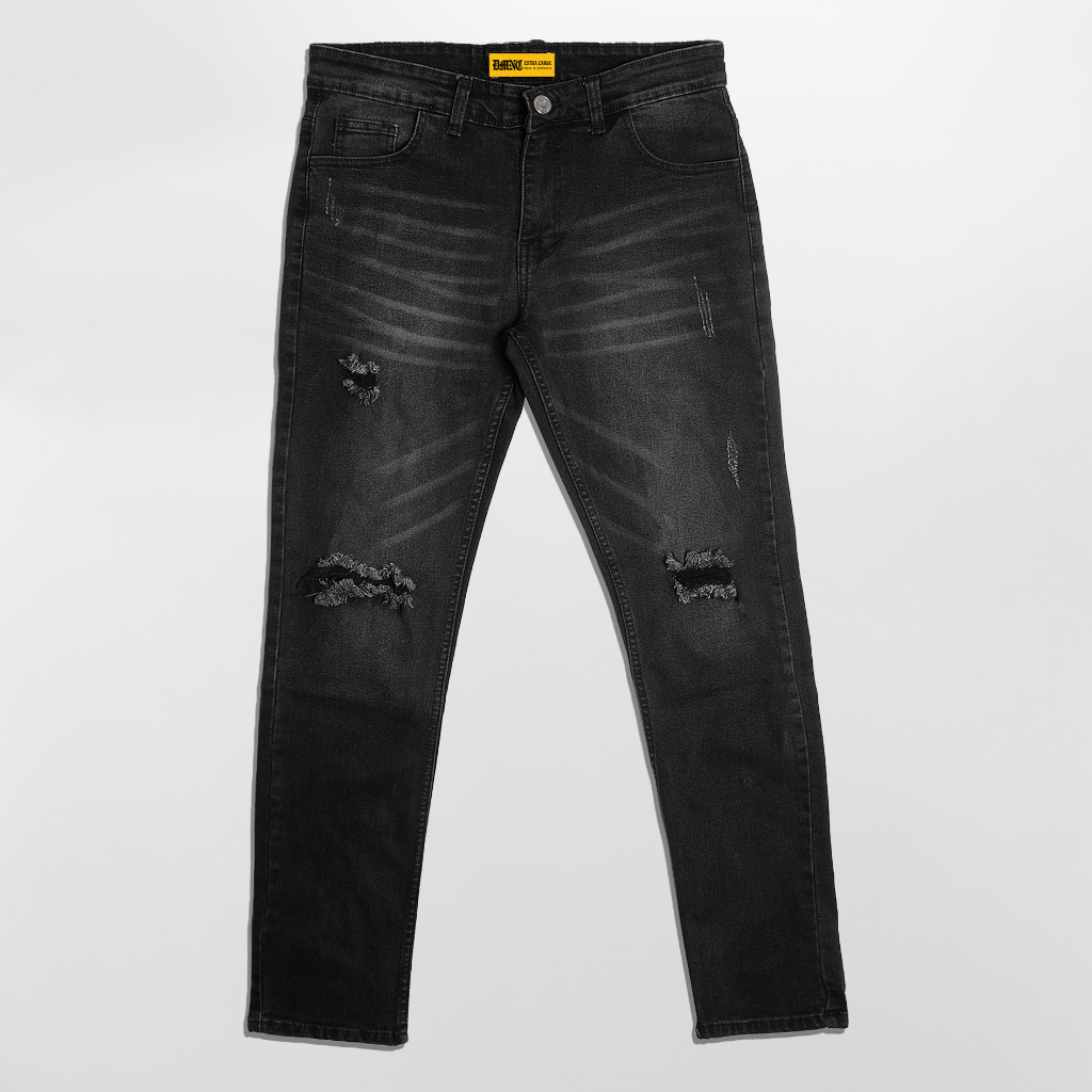 DMNC Ripped Stretch Raw Indigo Classic - กางเกงยีนส์