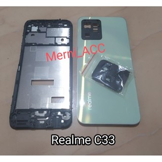 Kesing กรอบหน้าจอ Lcd แบ็คดอร์ Realme C33 + บราเซล + กรอบกระดูกกลาง