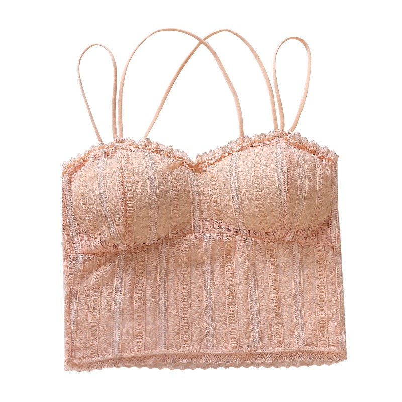 KHAEBEAUTY Tanktop Bra ผู้หญิง Crop Top แฟชั่นเซ็กซี่พร้อมถ้วย BH Soft Push Up Gym BR067