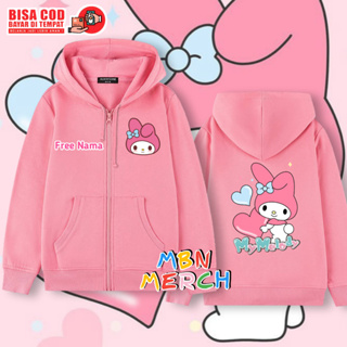 เสื้อแจ็กเก็ต มีฮู้ด แต่งซิป ลาย My melody สําหรับเด็ก