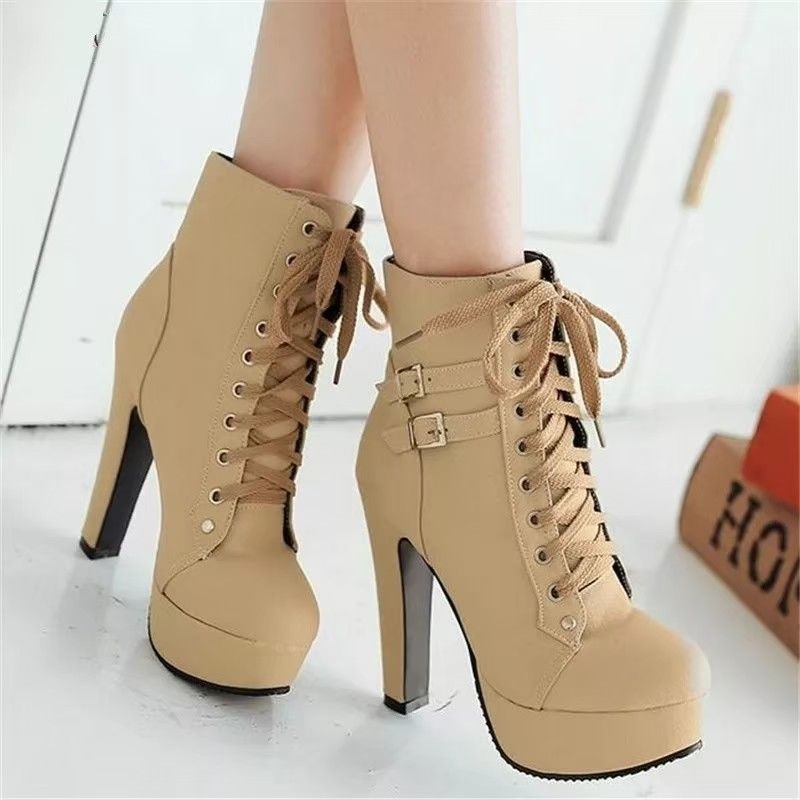 NEWEST HIGH HEELS FASHION BOOT HEELS NUDE MOCCA HIGH HEELS