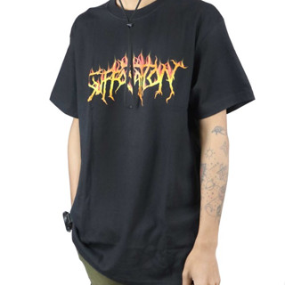 เสื้อยืด SUFFOCATION - โลโก้ไฟร์ สีดํา