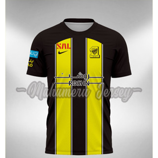 เสื้อกีฬาแขนสั้น ลายทีมชาติฟุตบอล Jersey Al Ittihad FC Saudi 2023 2024